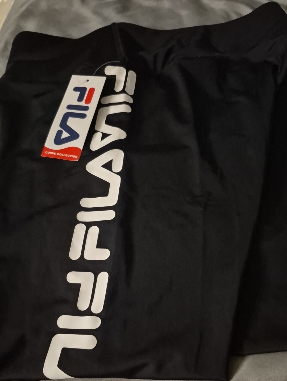 Fila Black Leggings with White Logo Tag Sz. 1X